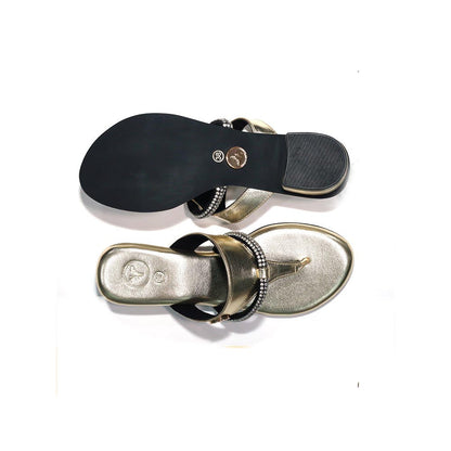 Sana K Luxurious Footwear Orbit Gold Round Toe Heels for Women