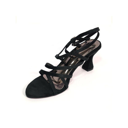 Sana K Luxurious Footwear Women Black Spool Heels