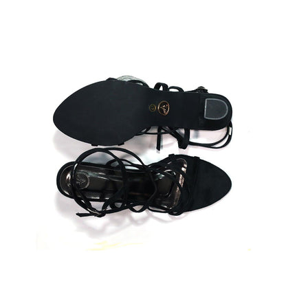 Sana K Luxurious Footwear Women Black Spool Heels