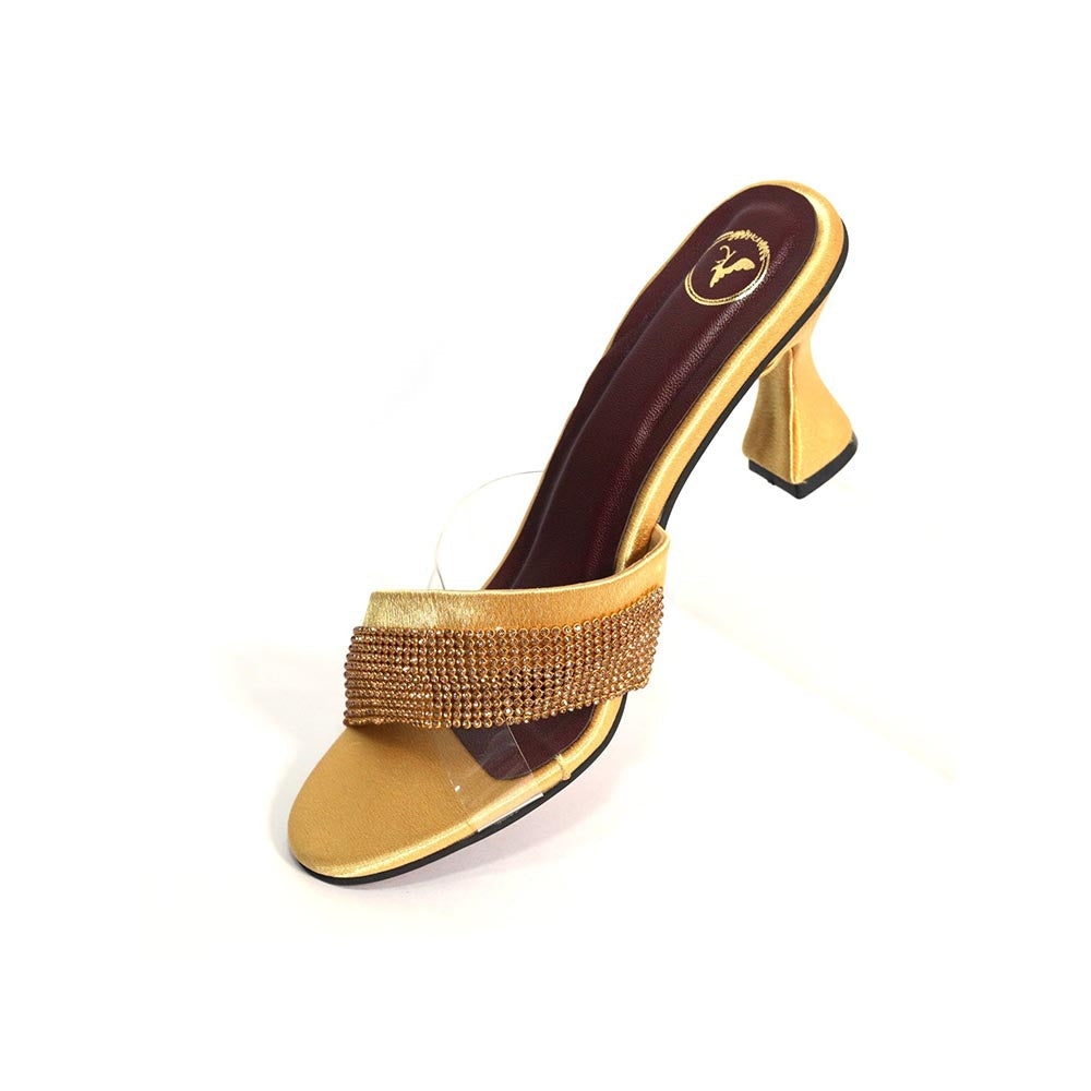 Sana K Luxurious Footwear Glance Gold Heels for Women