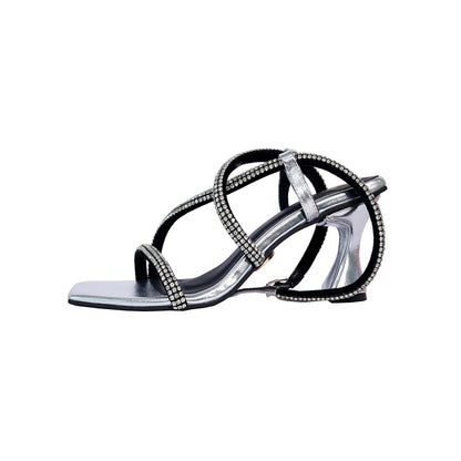 Sana K Luxurious Footwear Silver Berry Pro Heels for Women