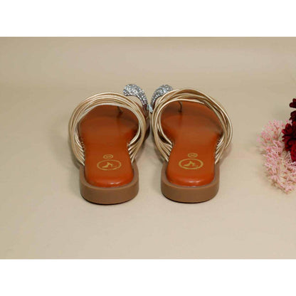 Sana K Luxurious Footwear Gold String Asha Broch Flats
