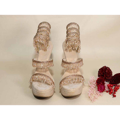 Sana K Luxurious Footwear Glitz Gold Springs Letoes Pencil Heels