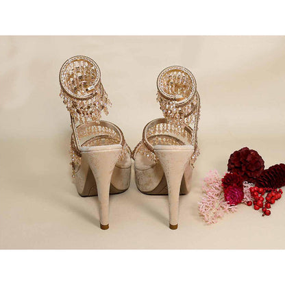 Sana K Luxurious Footwear Glitz Gold Springs Letoes Pencil Heels