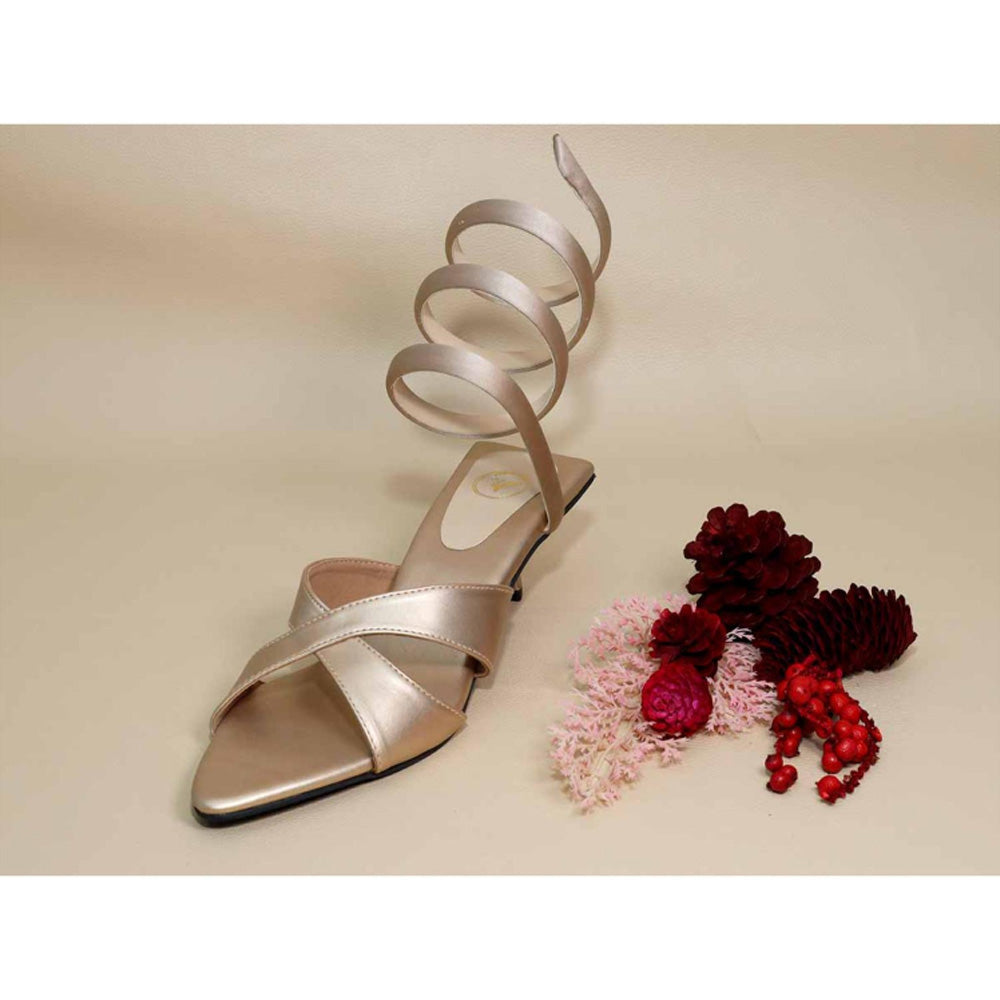 Sana K Luxurious Footwear Beige Spring Kitten Heels