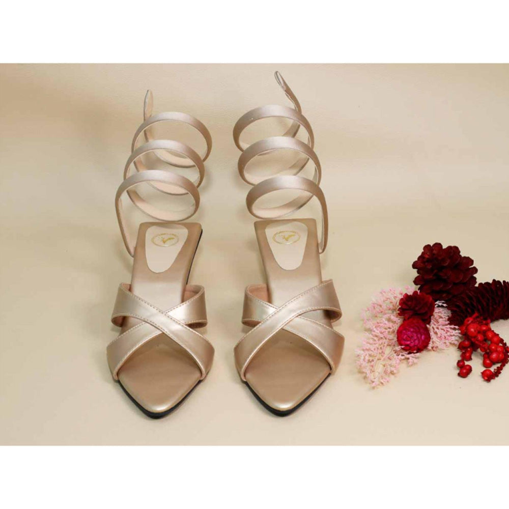 Sana K Luxurious Footwear Beige Spring Kitten Heels