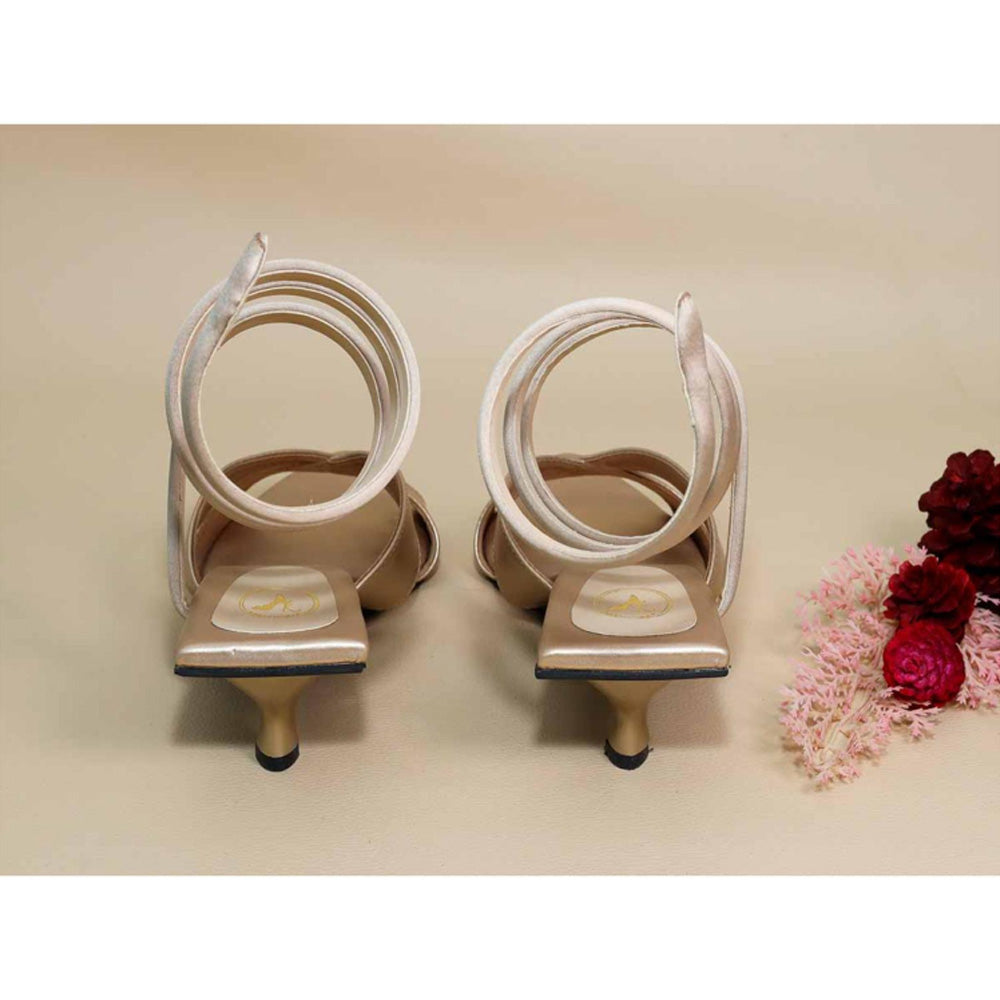 Sana K Luxurious Footwear Beige Spring Kitten Heels
