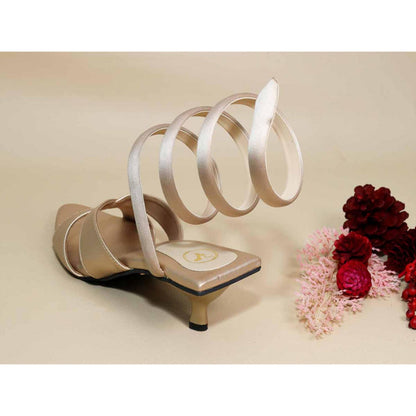Sana K Luxurious Footwear Beige Spring Kitten Heels
