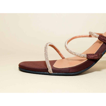 Sana K Luxurious Footwear Berry Rose Brown Pencil Heels