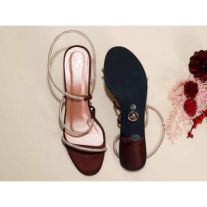 Sana K Luxurious Footwear Berry Rose Brown Pencil Heels