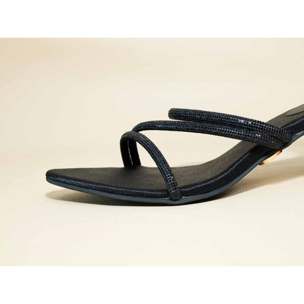 Sana K Luxurious Footwear Black Panther Kitten Heels