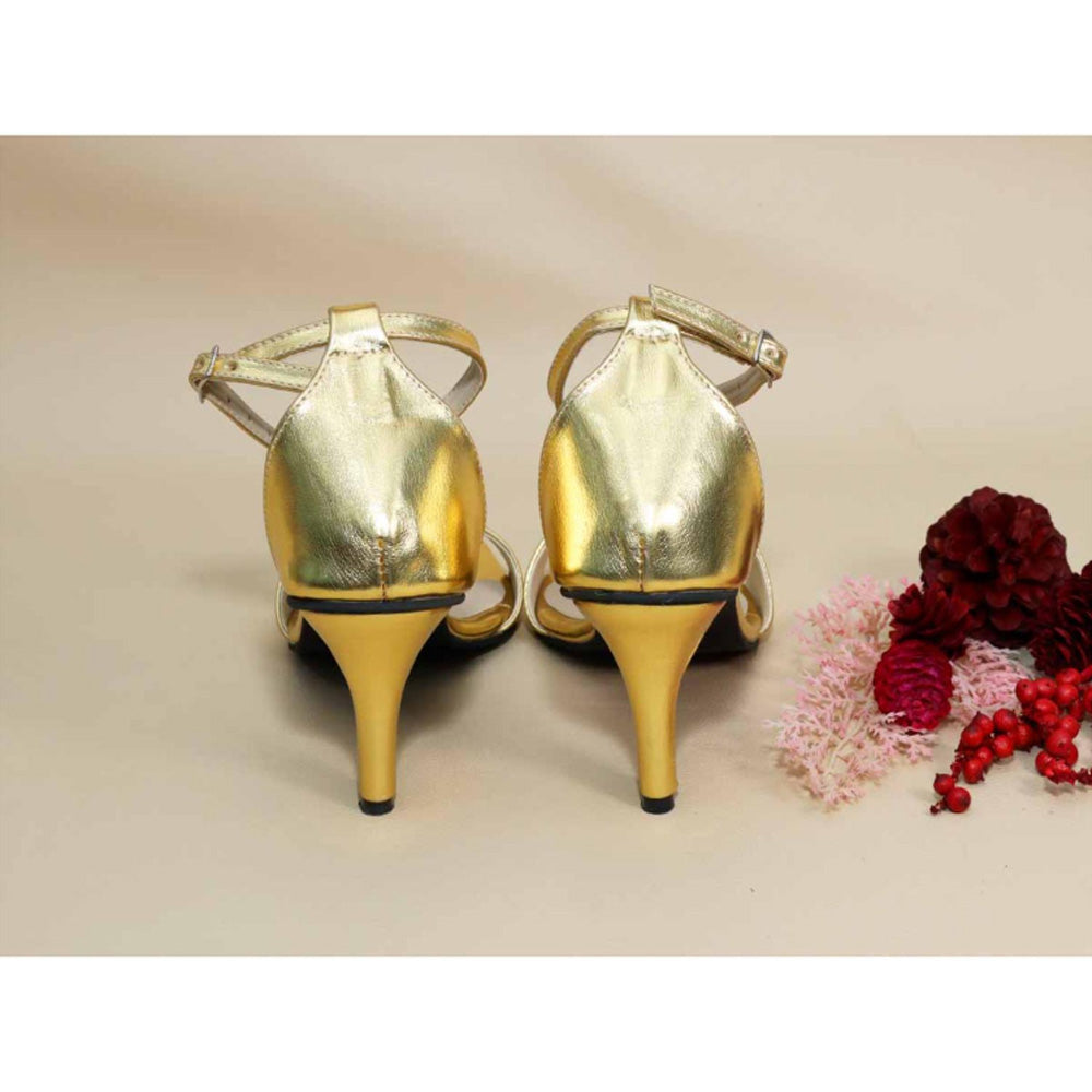 Sana K Luxurious Footwear Gold Basic Pencil Heels