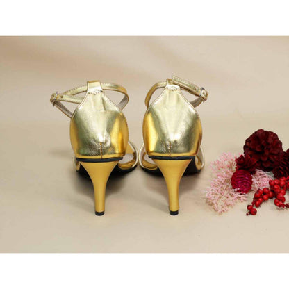 Sana K Luxurious Footwear Gold Basic Pencil Heels