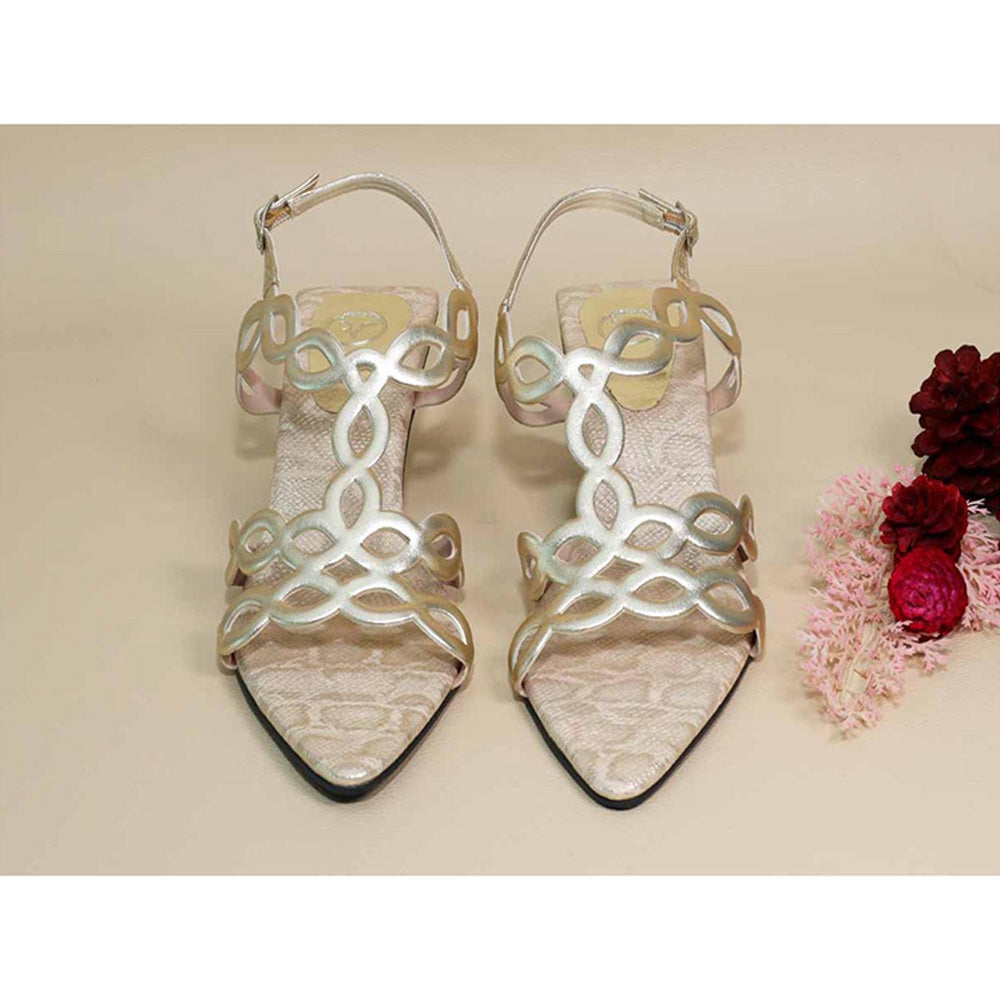Sana K Luxurious Footwear Infinity Gold Kitten Heels