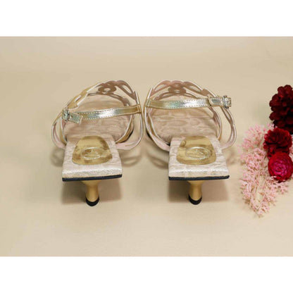 Sana K Luxurious Footwear Infinity Gold Kitten Heels