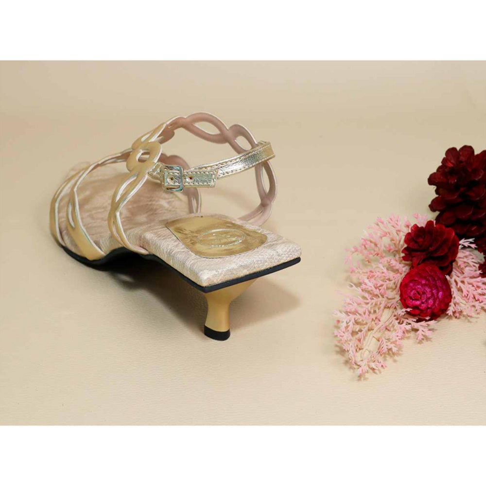Sana K Luxurious Footwear Infinity Gold Kitten Heels