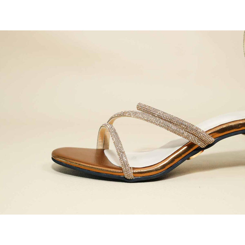 Sana K Luxurious Footwear Junk Gold Spring Kitten Heels
