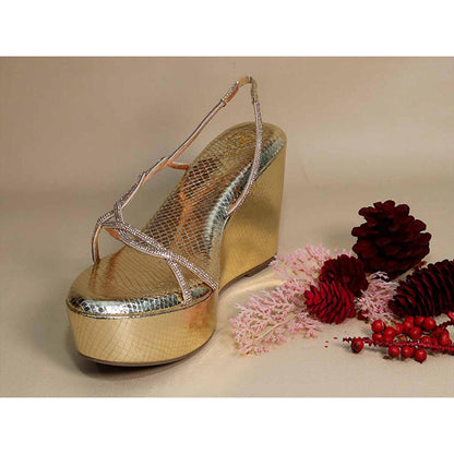 Sana K Luxurious Footwear Renne Gold Wedges