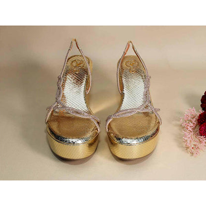 Sana K Luxurious Footwear Renne Gold Wedges