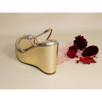Sana K Luxurious Footwear Renne Gold Wedges
