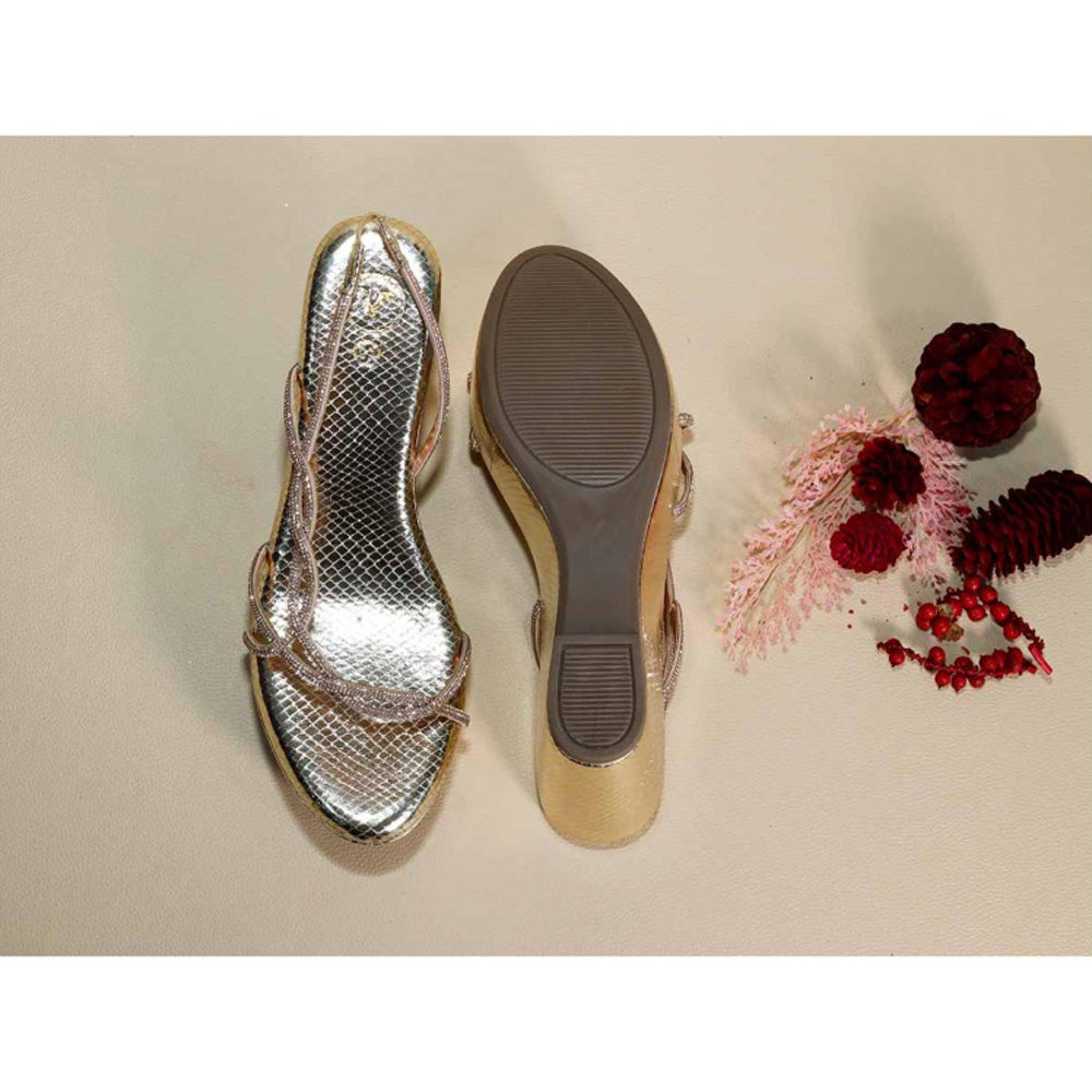 Sana K Luxurious Footwear Renne Gold Wedges