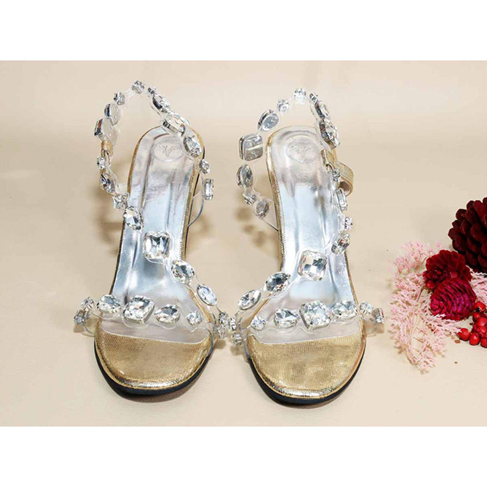 Sana K Luxurious Footwear Silver Chunky Rocks Pencil Heels