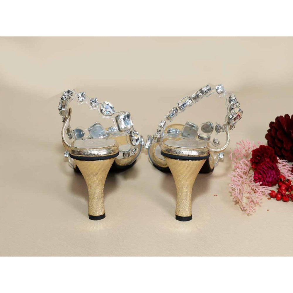 Sana K Luxurious Footwear Silver Chunky Rocks Pencil Heels