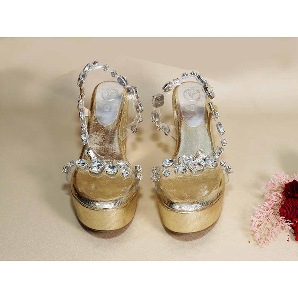Sana K Luxurious Footwear Silver Chunky Rocks Wedges