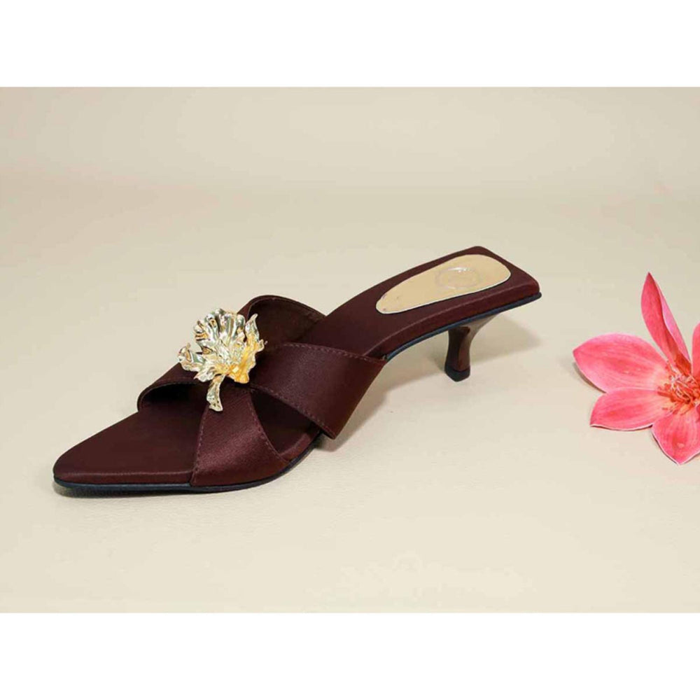 Sana K Luxurious Footwear Zeno Brown Kitten Heels