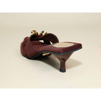 Sana K Luxurious Footwear Zeno Brown Kitten Heels