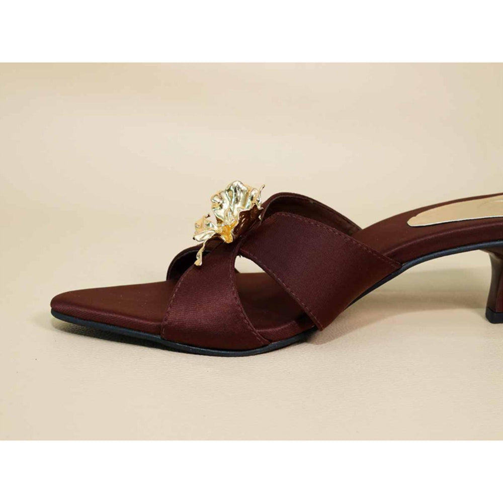 Sana K Luxurious Footwear Zeno Brown Kitten Heels