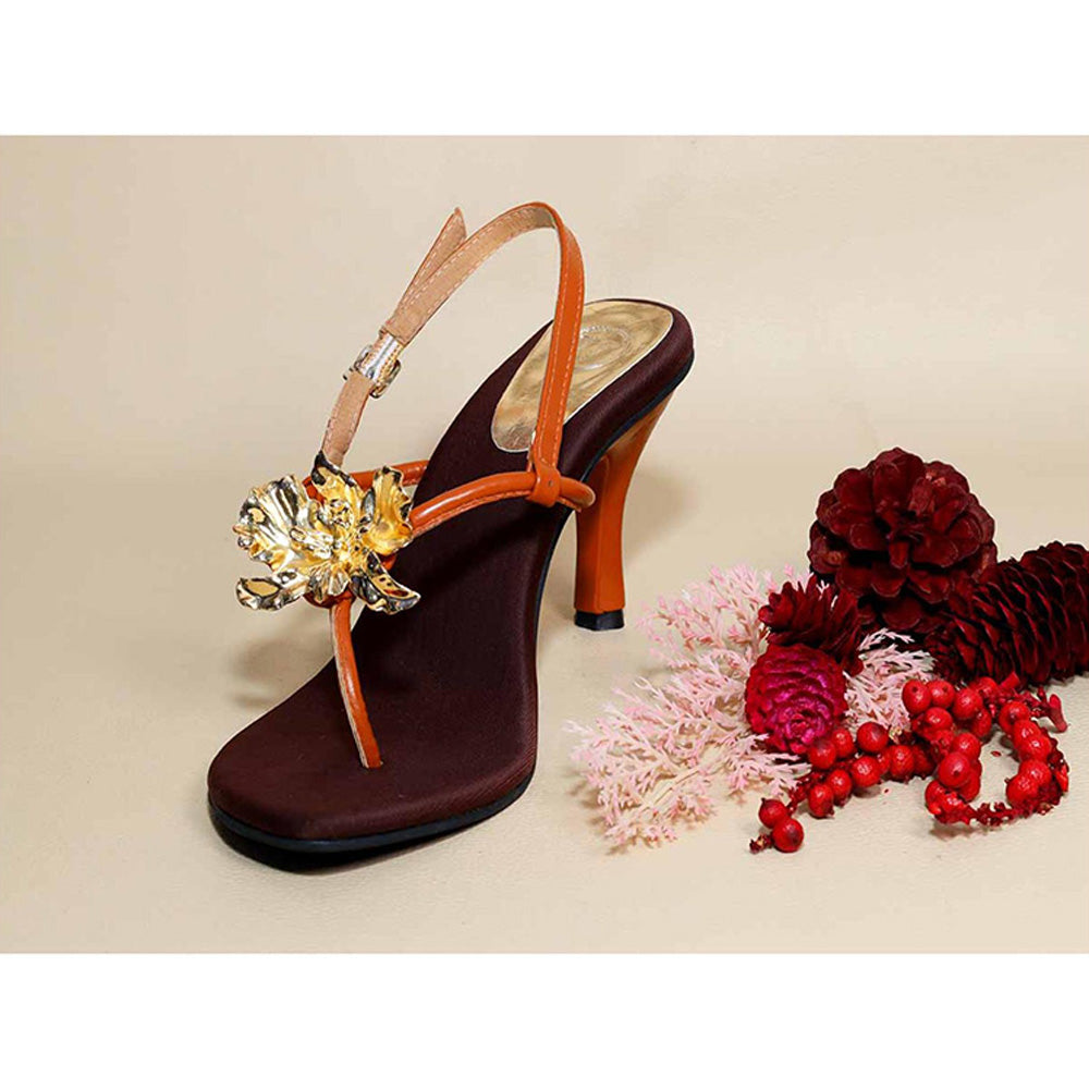 Sana K Luxurious Footwear Zeno Brown Pencil Heels