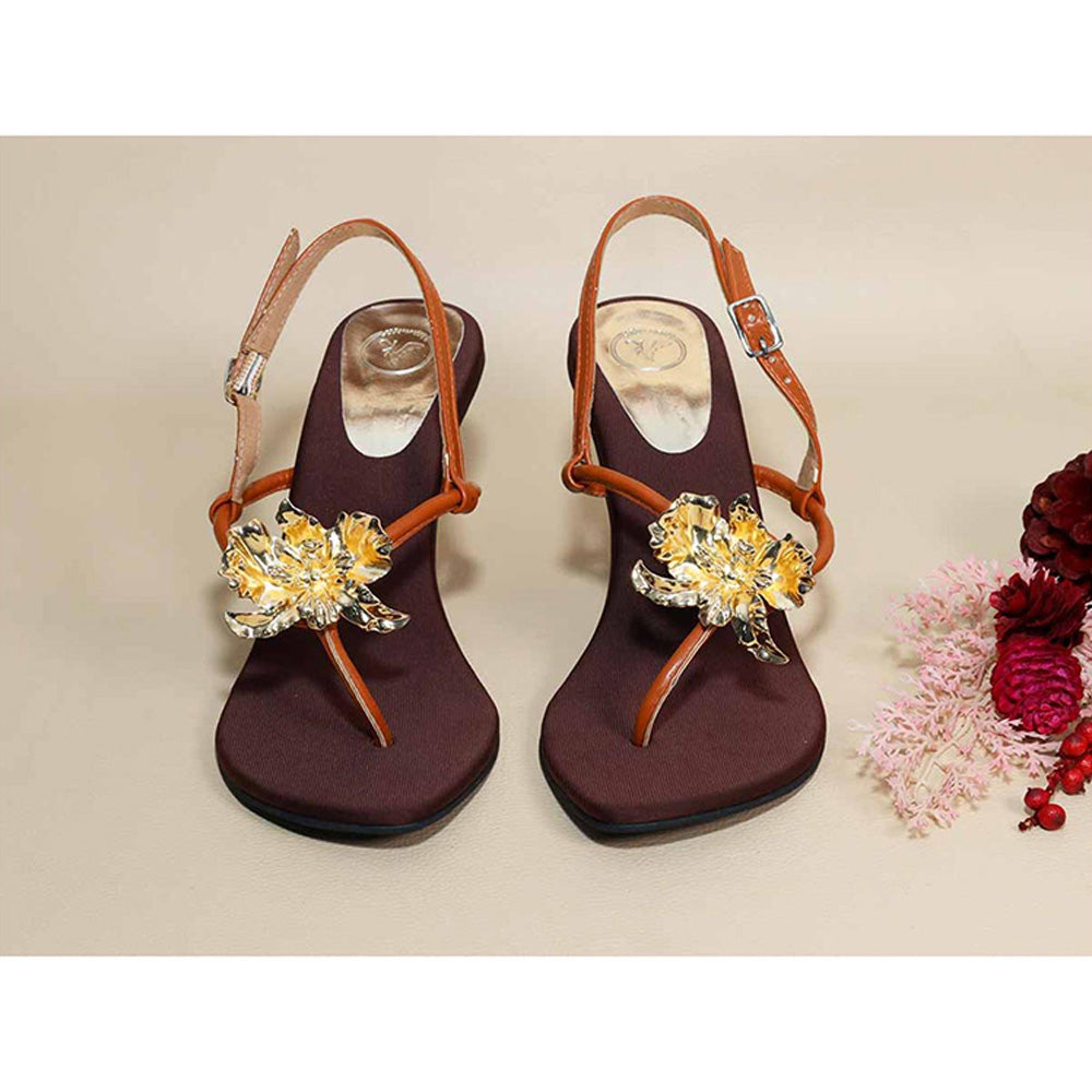 Sana K Luxurious Footwear Zeno Brown Pencil Heels