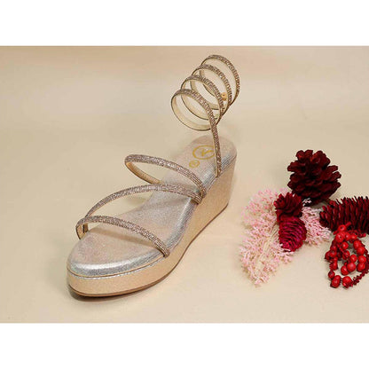 Sana K Luxurious Footwear Baby Gold Spring Wedges