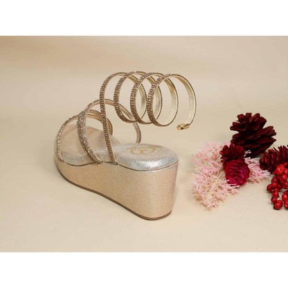 Sana K Luxurious Footwear Baby Gold Spring Wedges