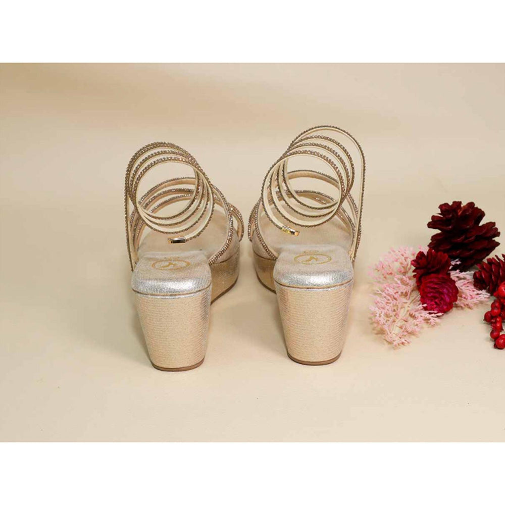 Sana K Luxurious Footwear Baby Gold Spring Wedges