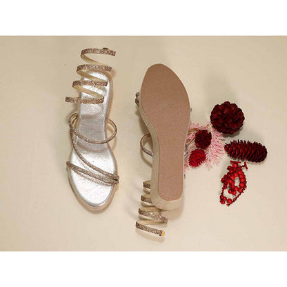 Sana K Luxurious Footwear Baby Gold Spring Wedges