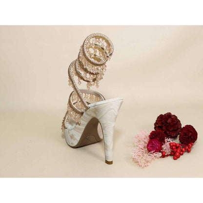 Sana K Luxurious Footwear Glitz Spring Beige Letoes Pencil Heels