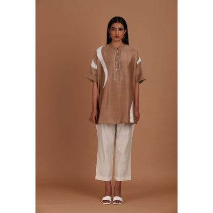 Sandhya Shah Brown Hazel Delight Tunic with Pant (Set of 2)