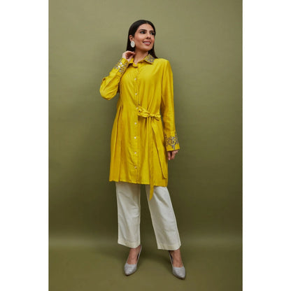Sandhya Shah Yellow Shirt with Pant (Set of 2)
