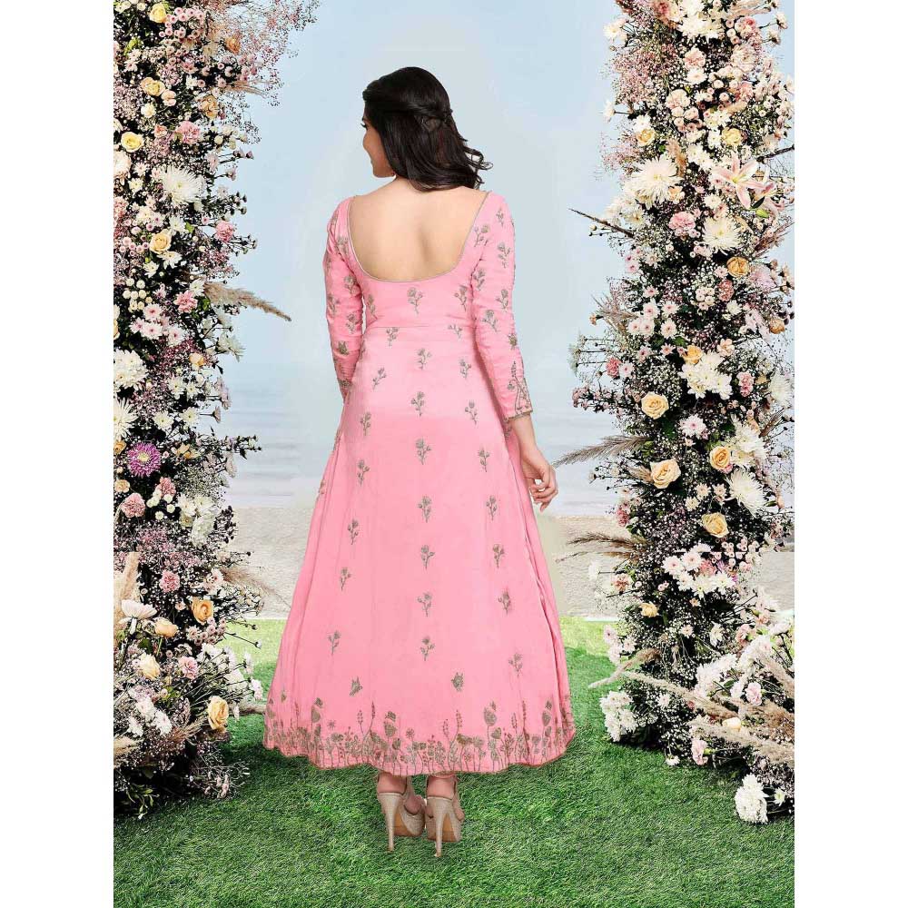 Sanjana Thakur Pink Anarkali with Pant and Dupatta (Set of 3)