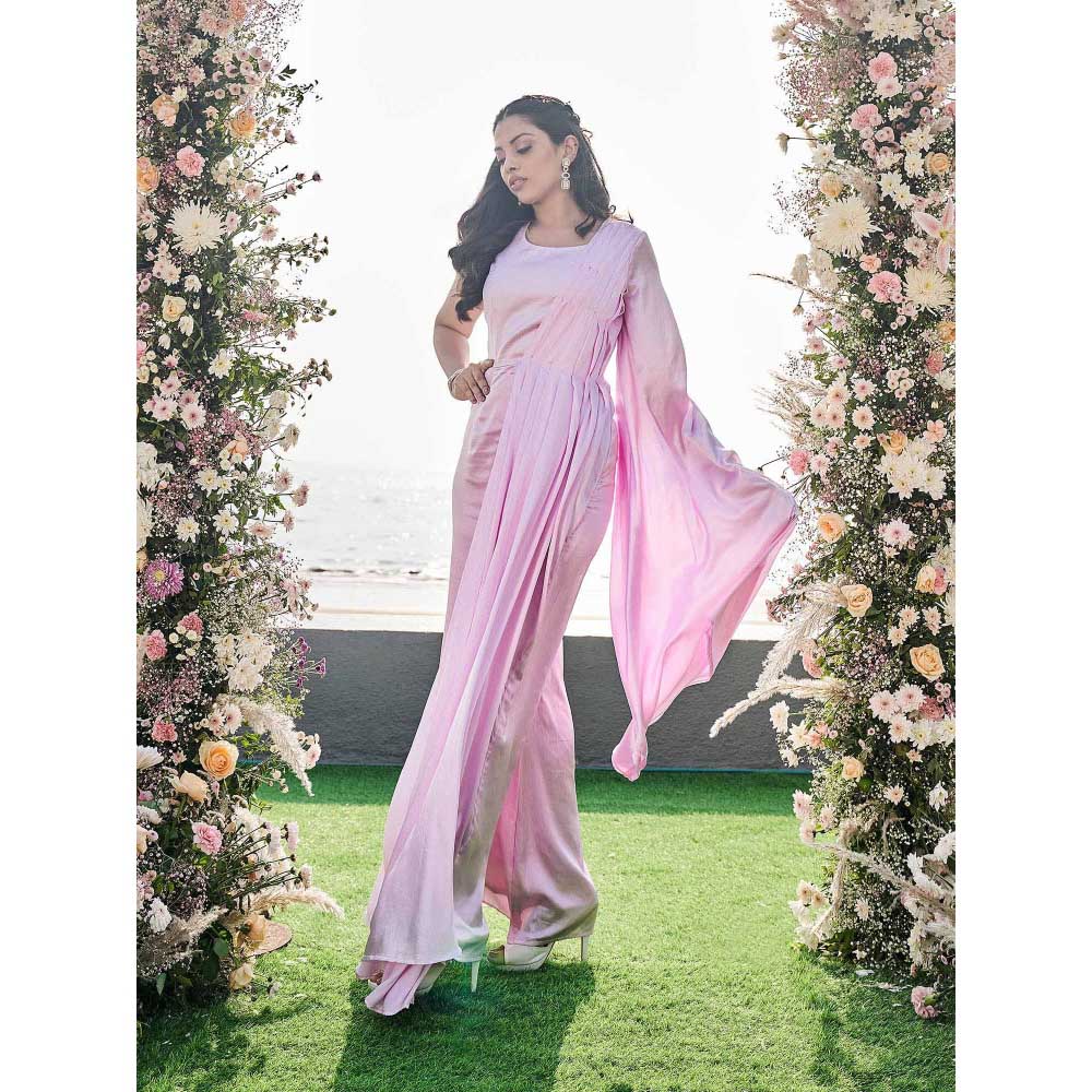Sanjana Thakur Lavender Jumpsuits with Draped Sleeves