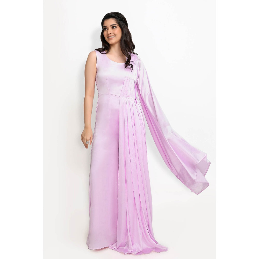 Sanjana Thakur Lavender Jumpsuits with Draped Sleeves