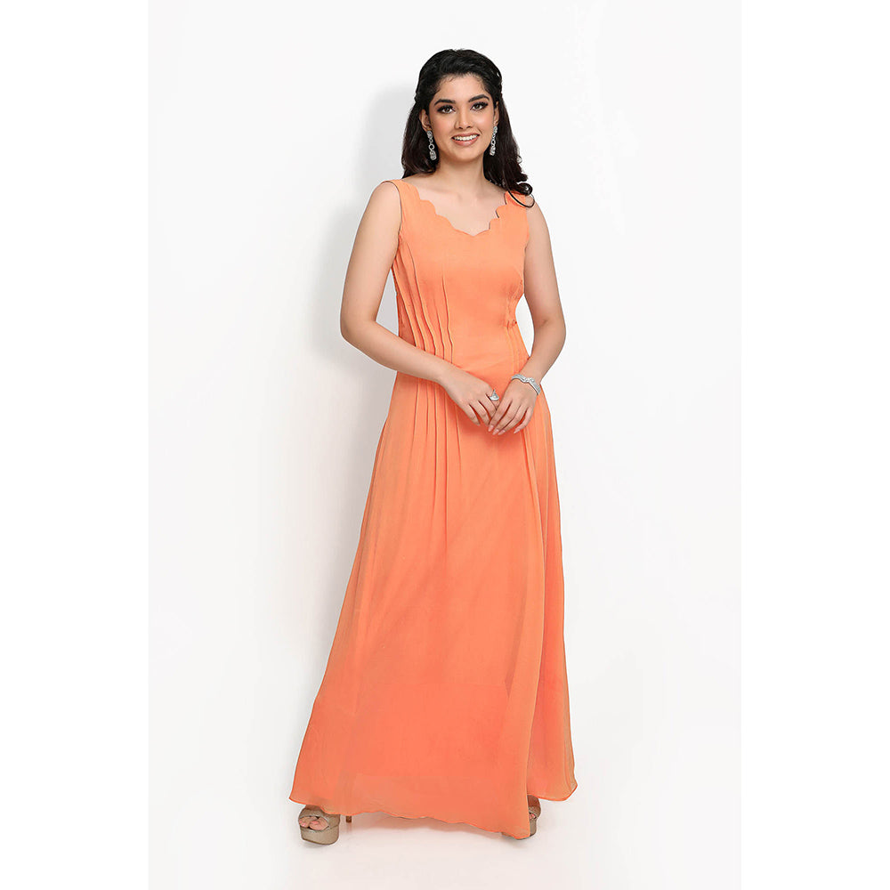 Sanjana Thakur Orange Maxi Dress