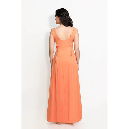 Sanjana Thakur Orange Maxi Dress