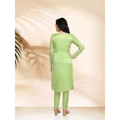 Sanjana Thakur Green Kurta with Pant and Dupatta (Set of 3)