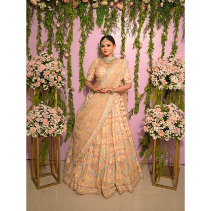 Sanjana Thakur Peach Bridal Lehenga with Blouse and Dupatta (Set of 3)