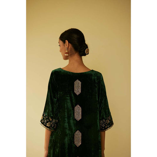 Sarang Kaur Green Meera Kurta with Palazzo (Set of 2)