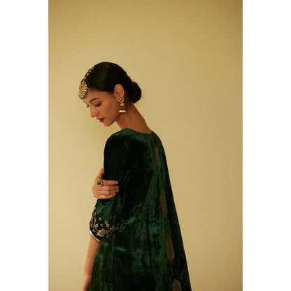 Sarang Kaur Green Meera Kurta with Palazzo (Set of 2)