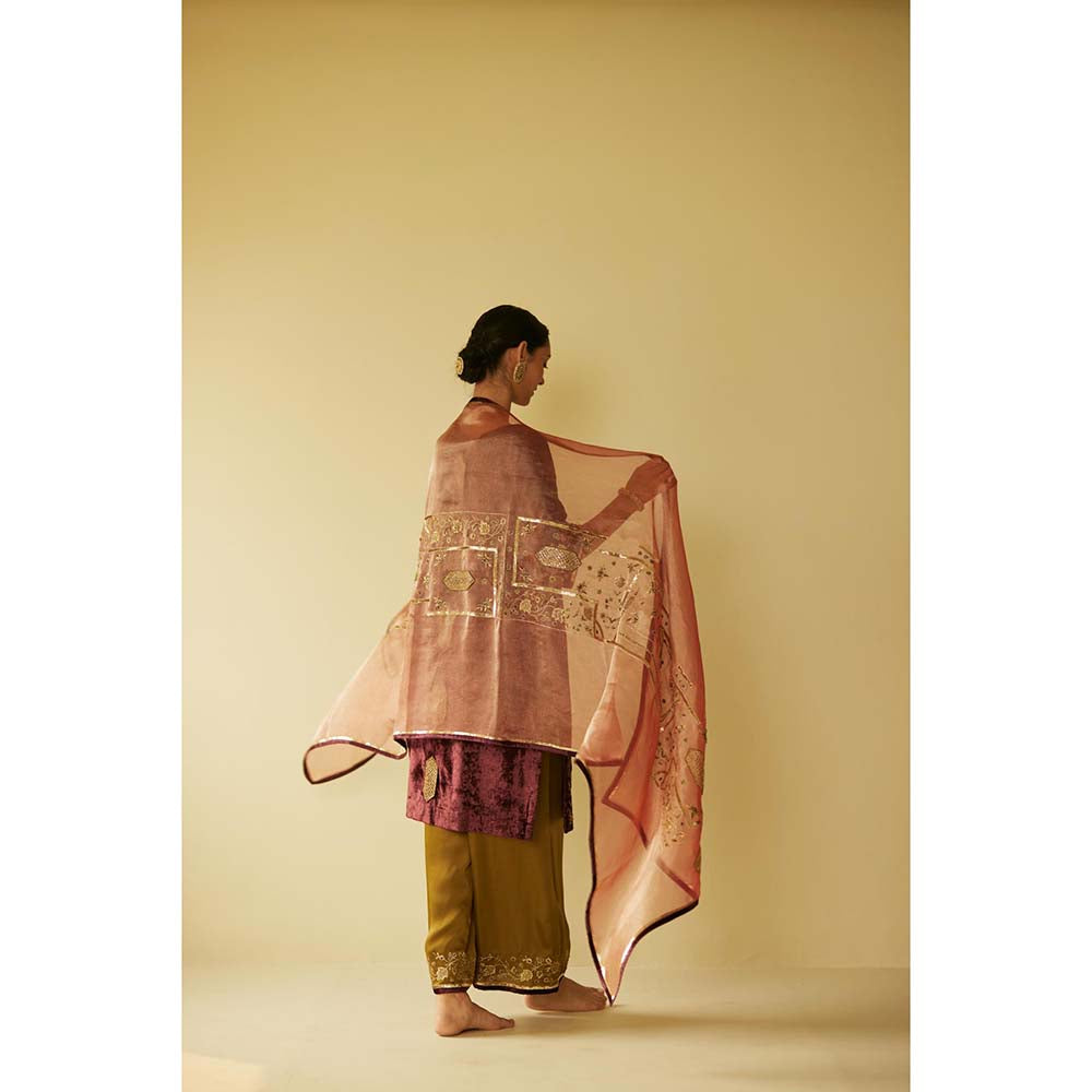 Sarang Kaur Purple Meera Kurta with Palazzo (Set of 2)